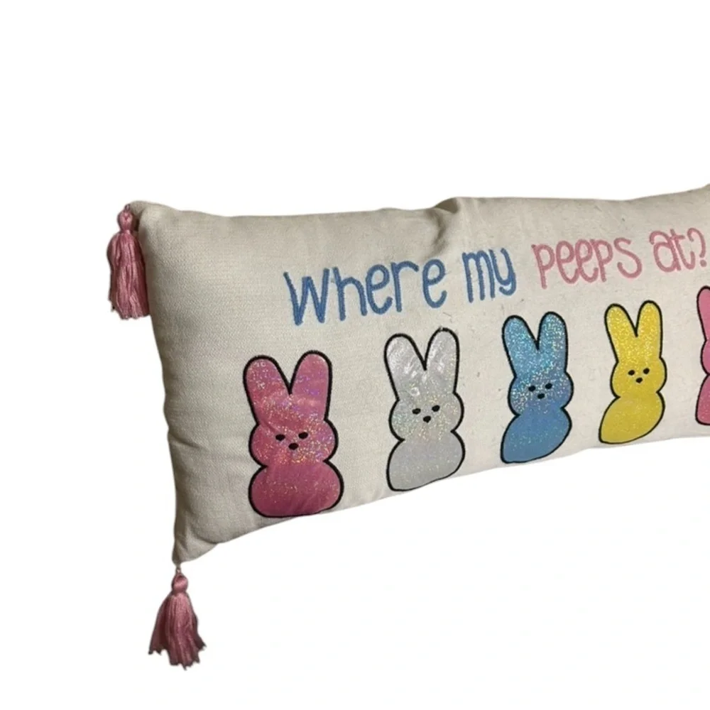 Easter Spring Holiday Colorful Peeps Decorative‎ Pillow